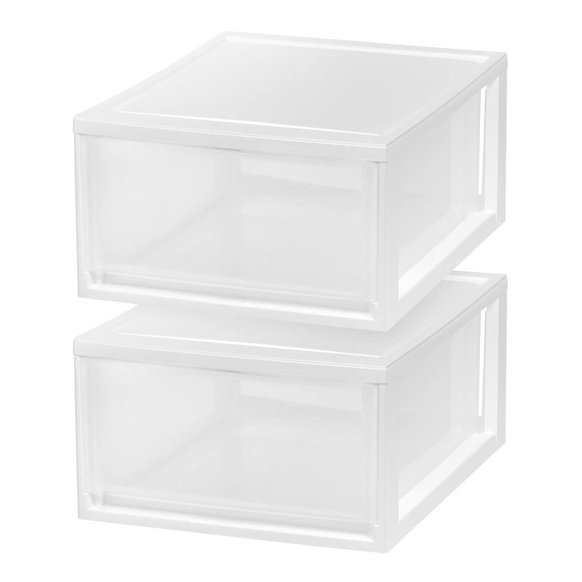 2-Pack 30 Qt. White Stacking Drawer Organizer X189