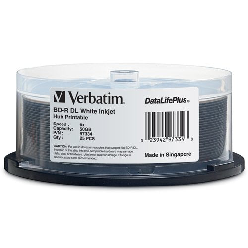 BD-R DL 50GB 6X 25PK White Inkjet Printable U75475