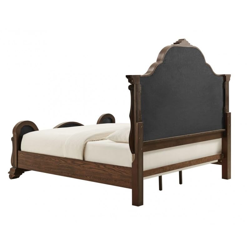 Dark Cherry Wood Eastern King Traditional Platform Bed X8380