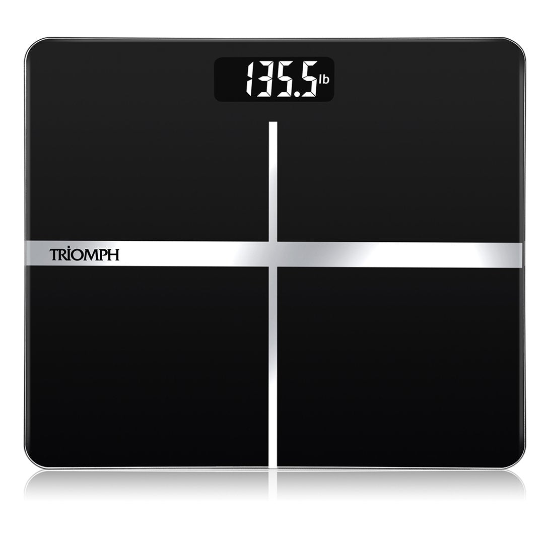 Black Digital Bathroom Scale with Backlit Display M971655