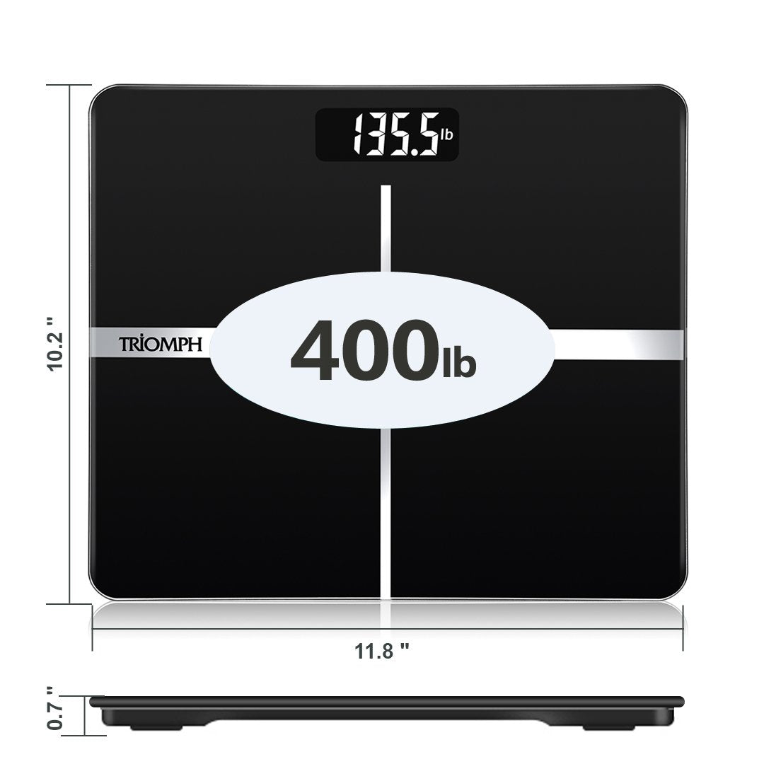 Black Digital Bathroom Scale with Backlit Display M971655