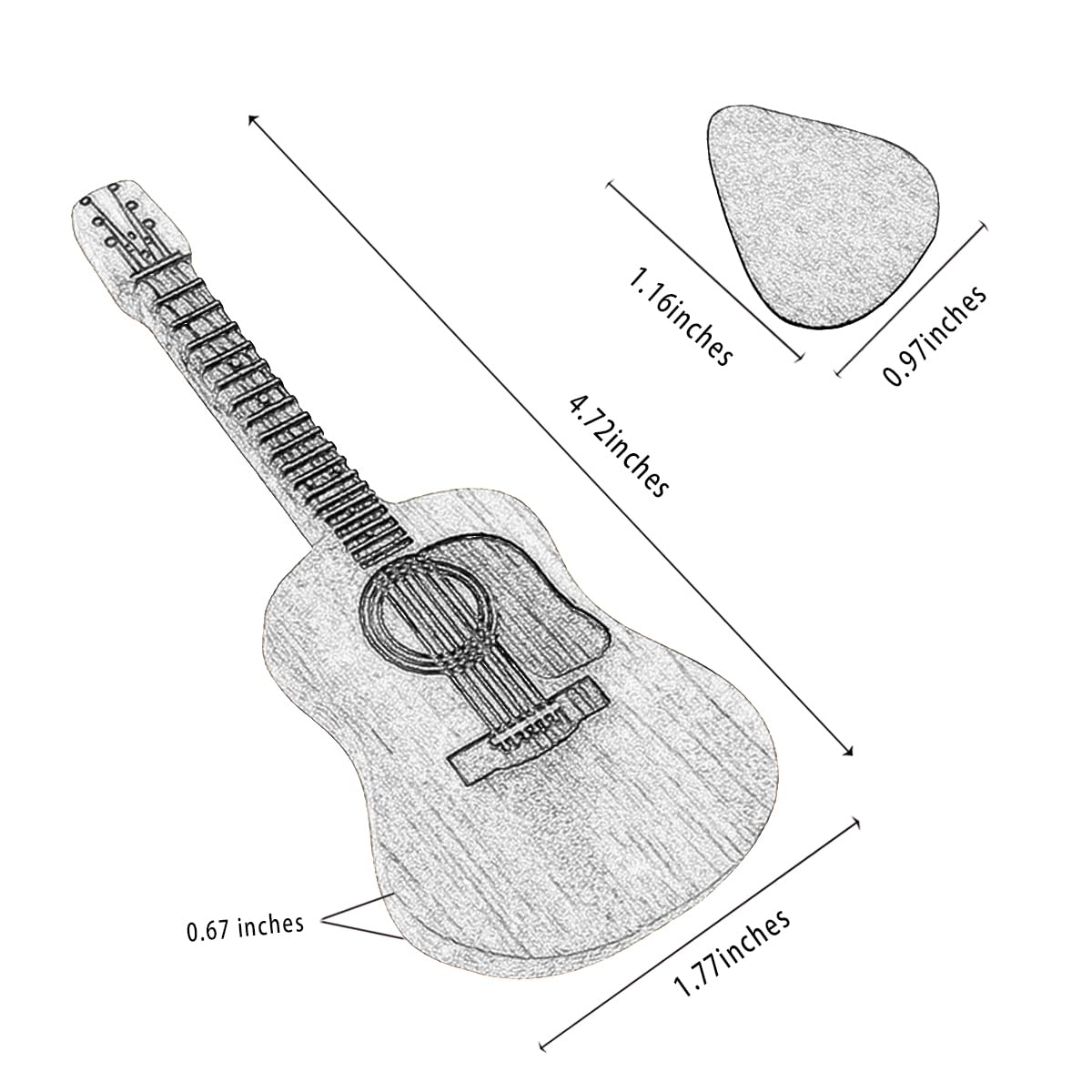 Wooden Guitar Pick Box with Stand 3PCS O160