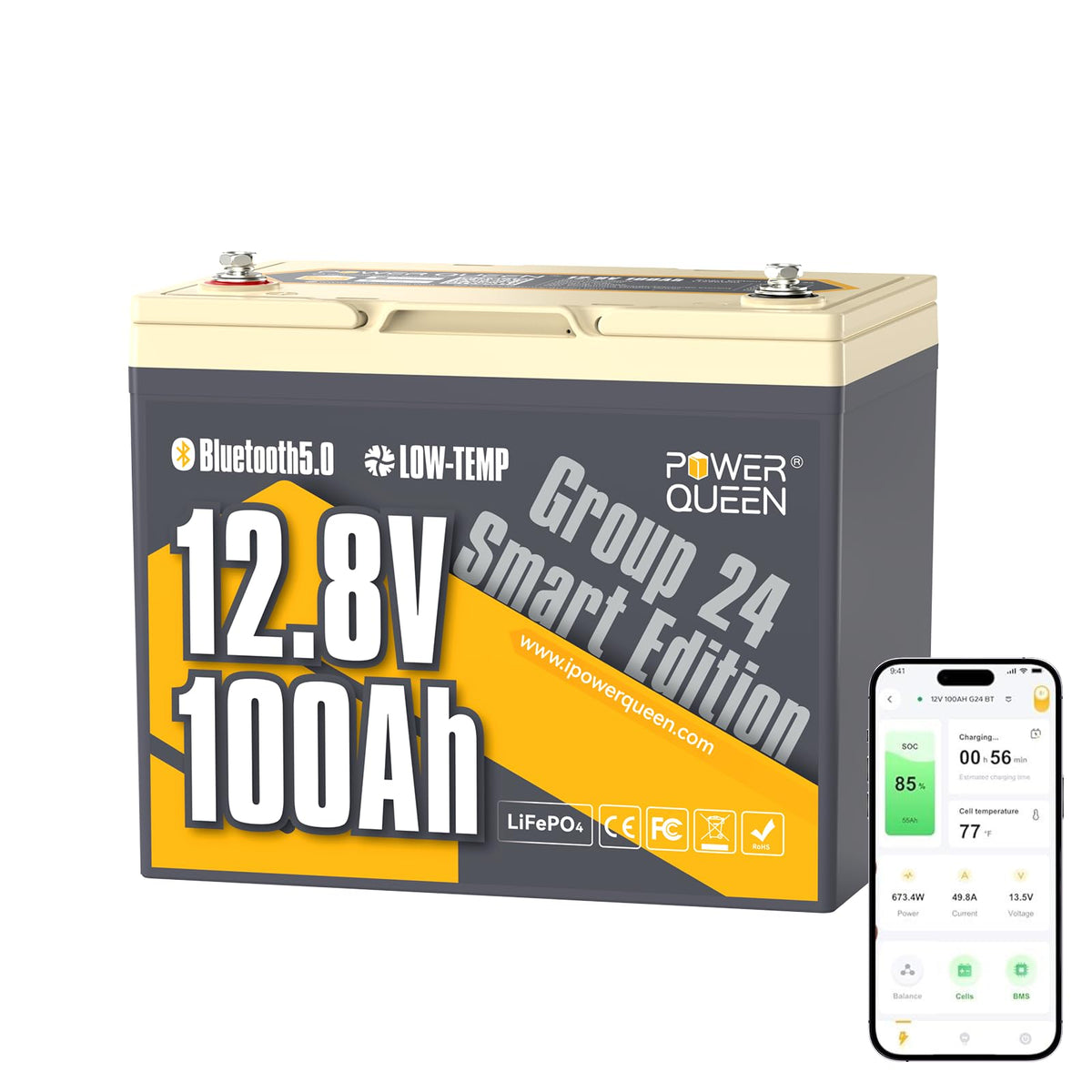 12V 100Ah LiFePO4 Lithium Battery D20721