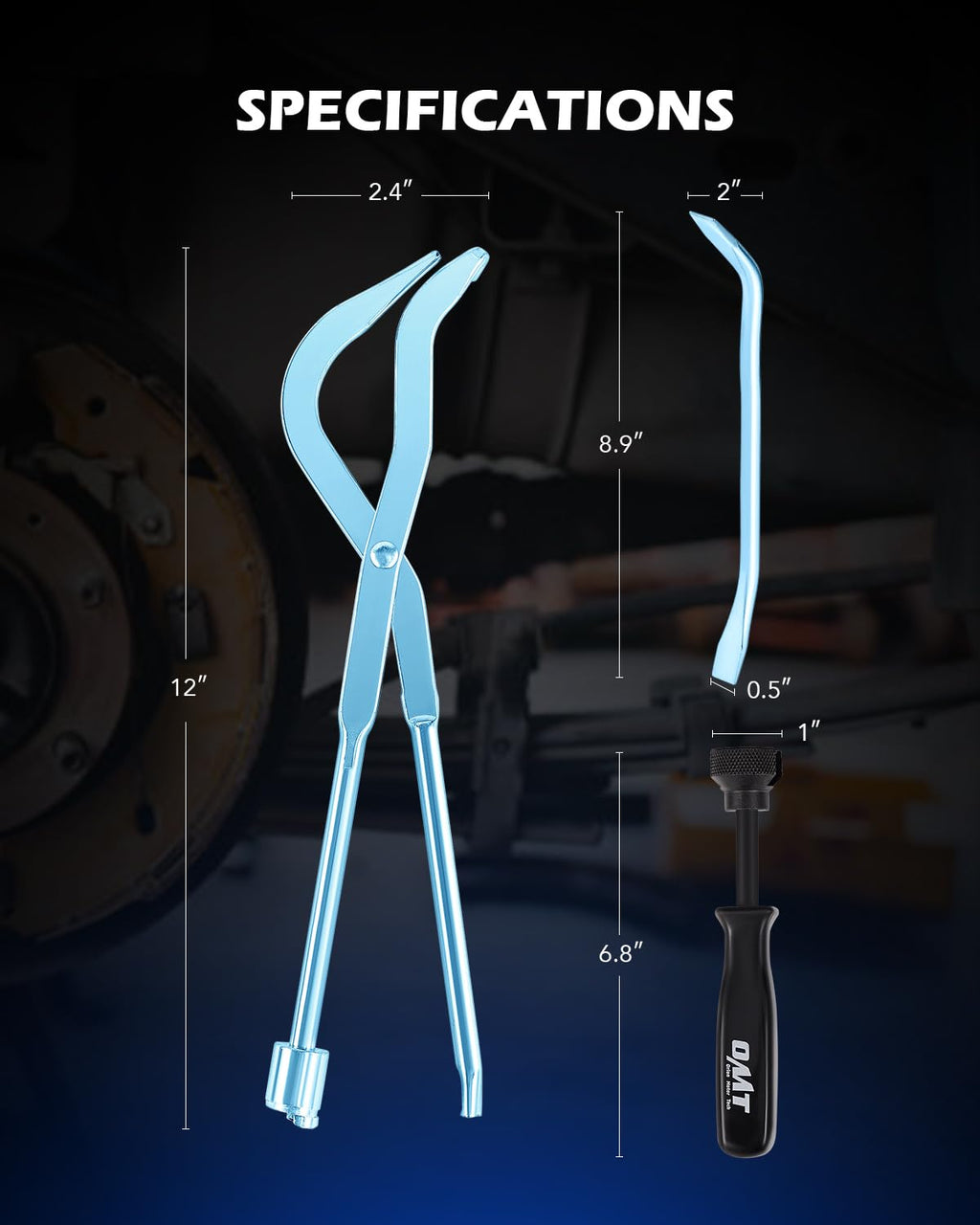 3pc Drum Brake Tool Kit with Spring Compressor and Adjustment Spoon Q715