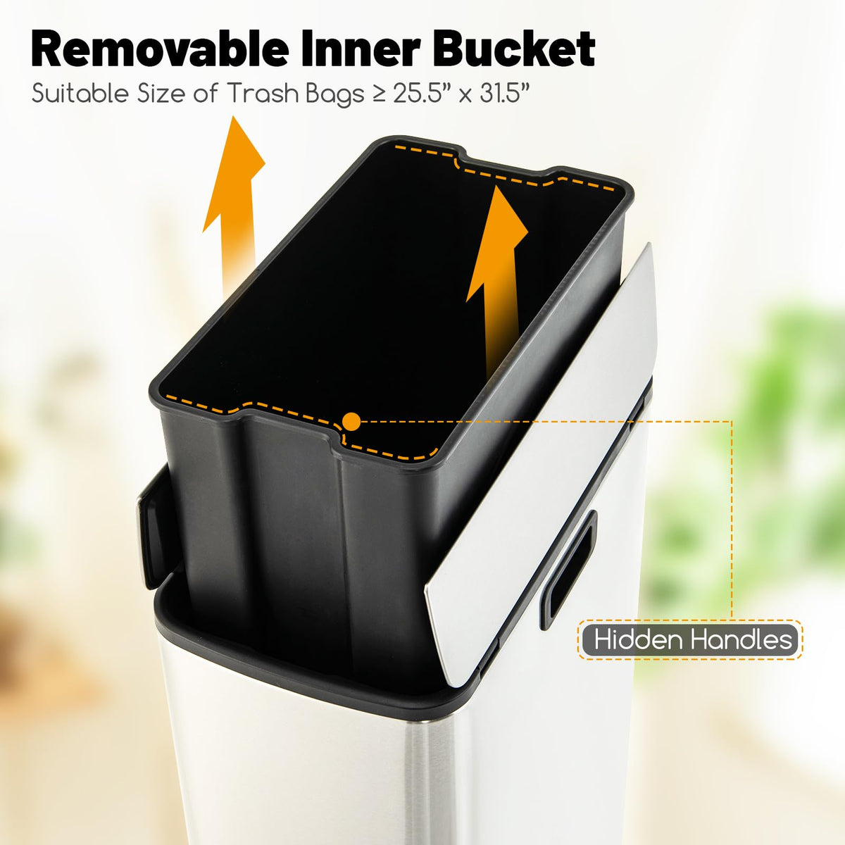 12 Gallon Stainless Steel Kitchen Trash Can R841