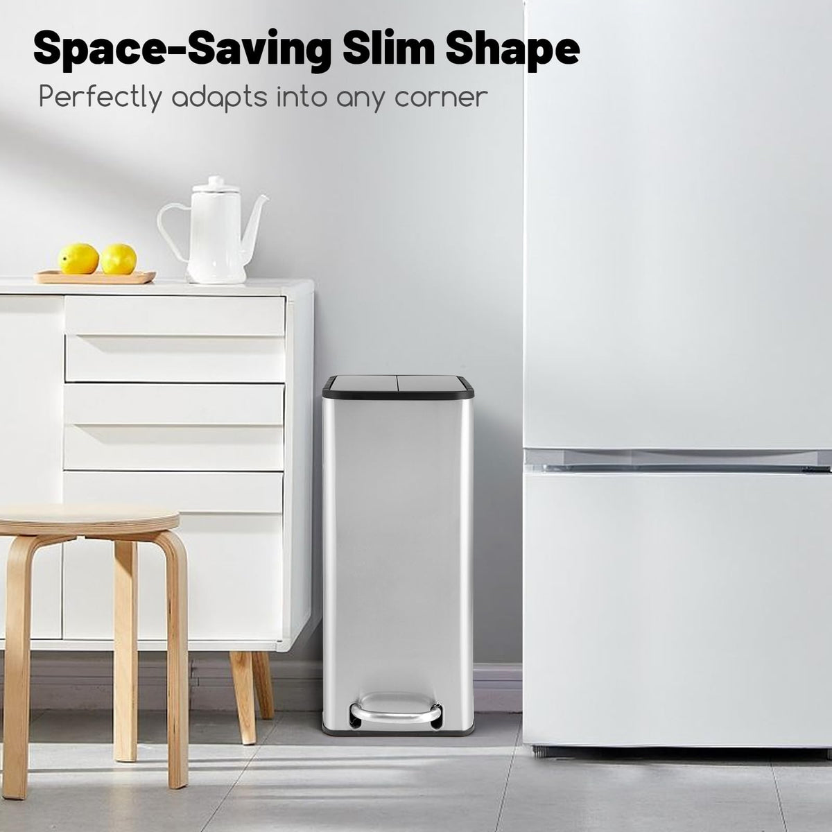 12 Gallon Stainless Steel Kitchen Trash Can R841