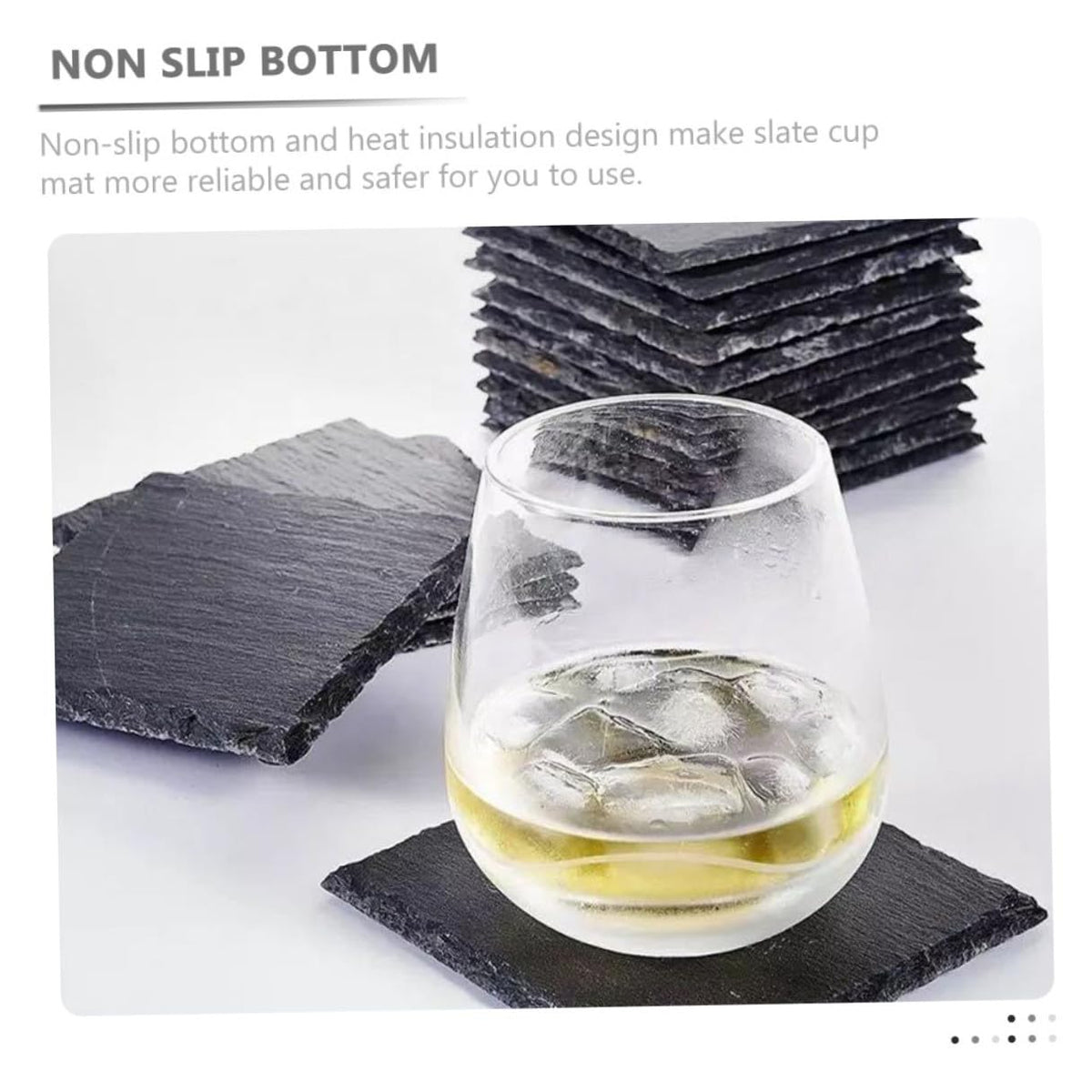 Black Natural Stone Drink Coasters L8072