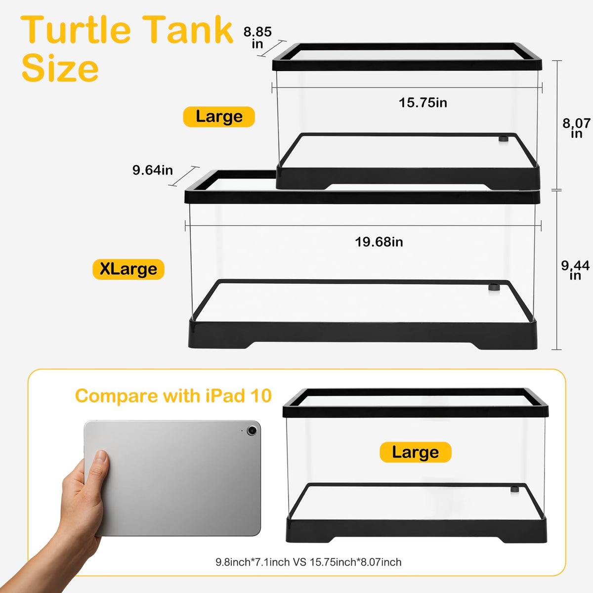 Turtle Tank Kit with Heat Lamp, Filter, UVB Lamp, Plants, Basking Platform J7446