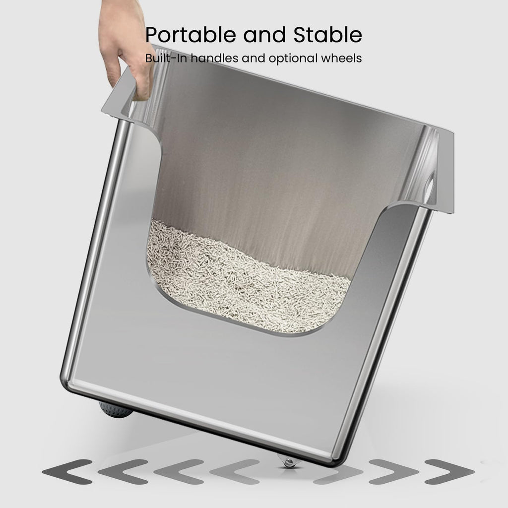 XL Stainless Steel Cat Litter Box with Low Entry V925541