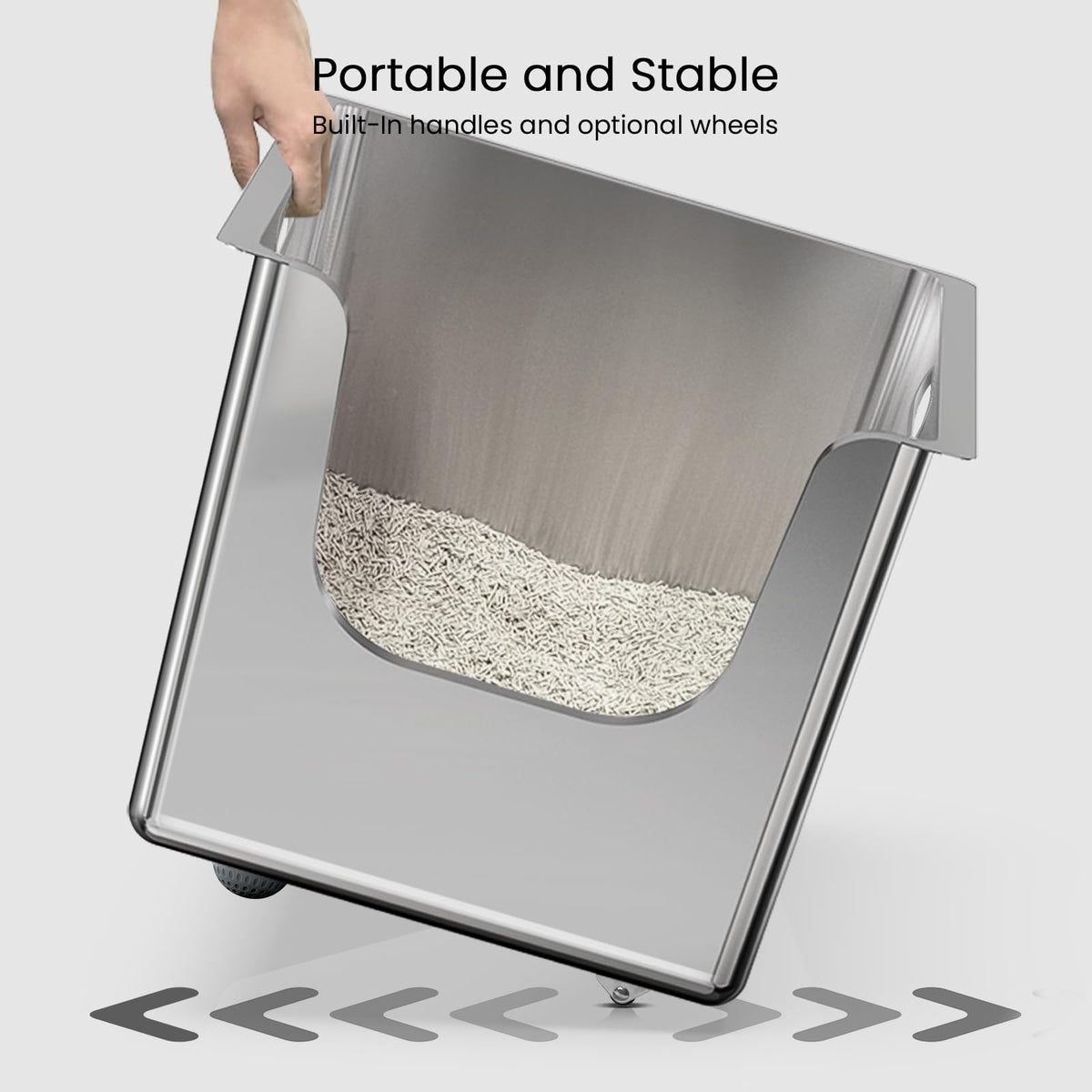 XL Stainless Steel Cat Litter Box with Low Entry V925541