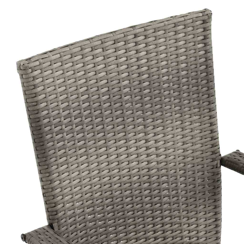 Grey Poly Rattan Stacking Patio Chairs V387991