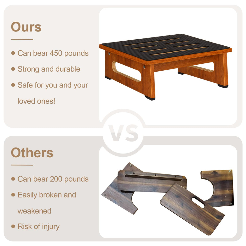 Brown Bed Step Stool with Handles B2535