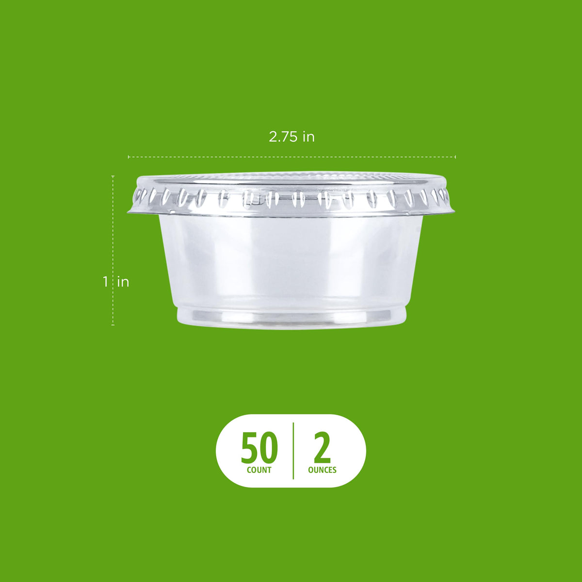 2oz 50 Count BPA Free Disposable Plastic To-Go Cups and Lids K573