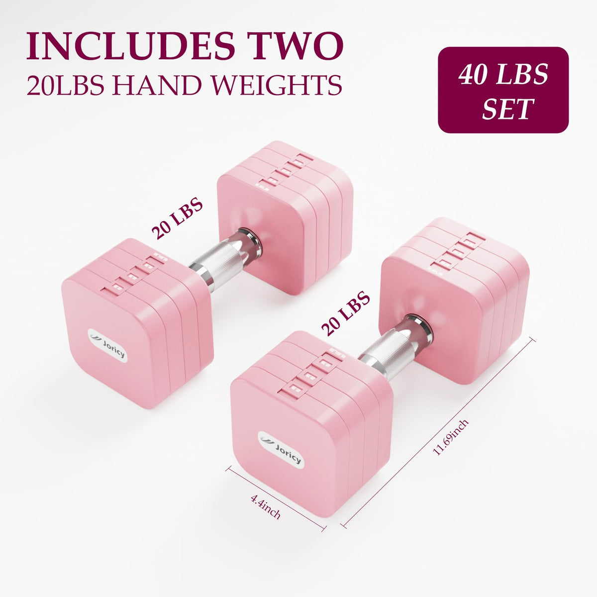 Adjustable Dumbbell Set 10LBS 20LBS 25LBS Set of 2 V505633