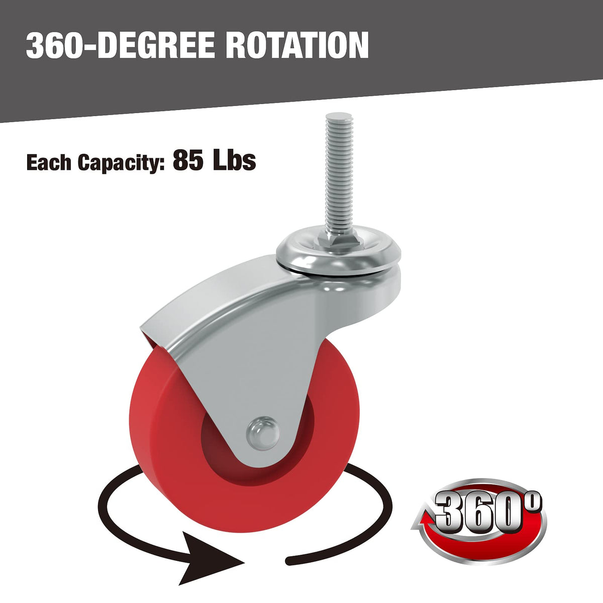 2.5 Inch Stem Caster Wheels Set of 6 D37243