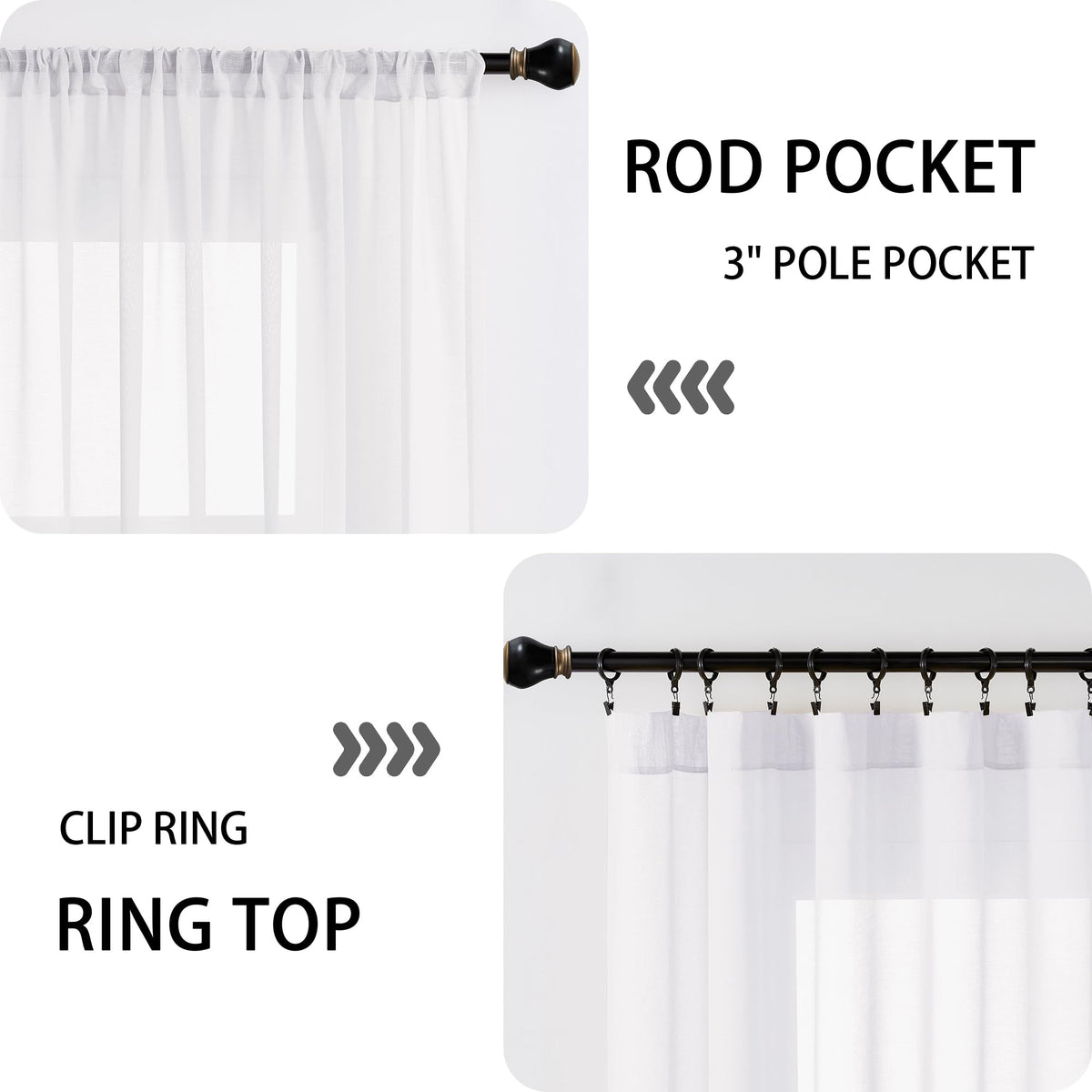 White Linen Textured Sheer Curtains, 25 x 72 Inches, 1 Panel R560495