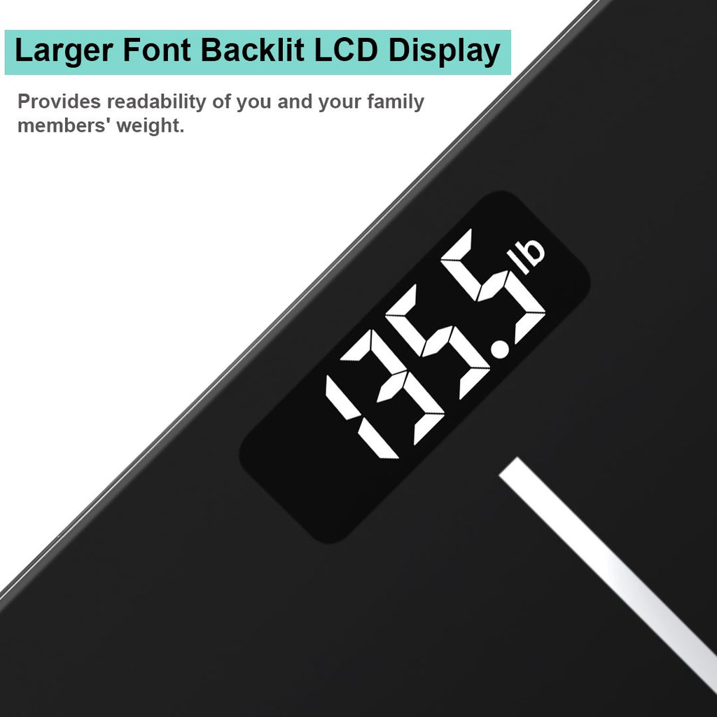 Black Digital Bathroom Scale with Backlit Display M971655