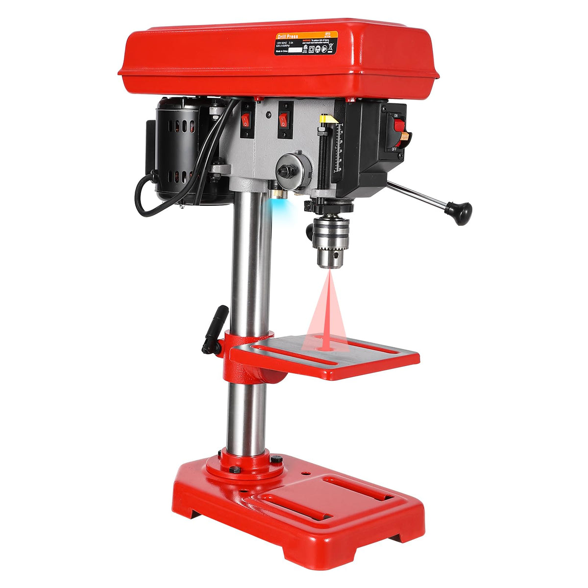 8" Benchtop Drill Press with 5 Adjustable Speeds C70544