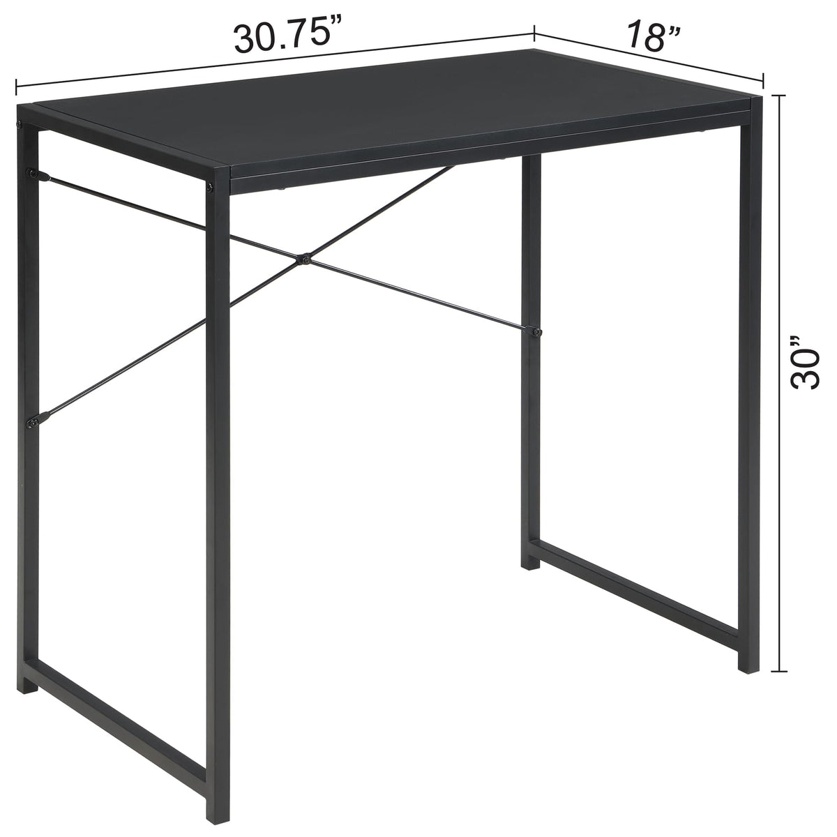 30 Inch Small Rectangular Computer Desk, Black L5915