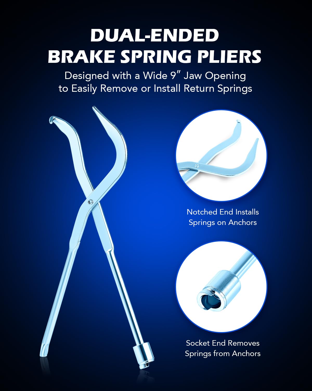 3pc Drum Brake Tool Kit with Spring Compressor and Adjustment Spoon Q715