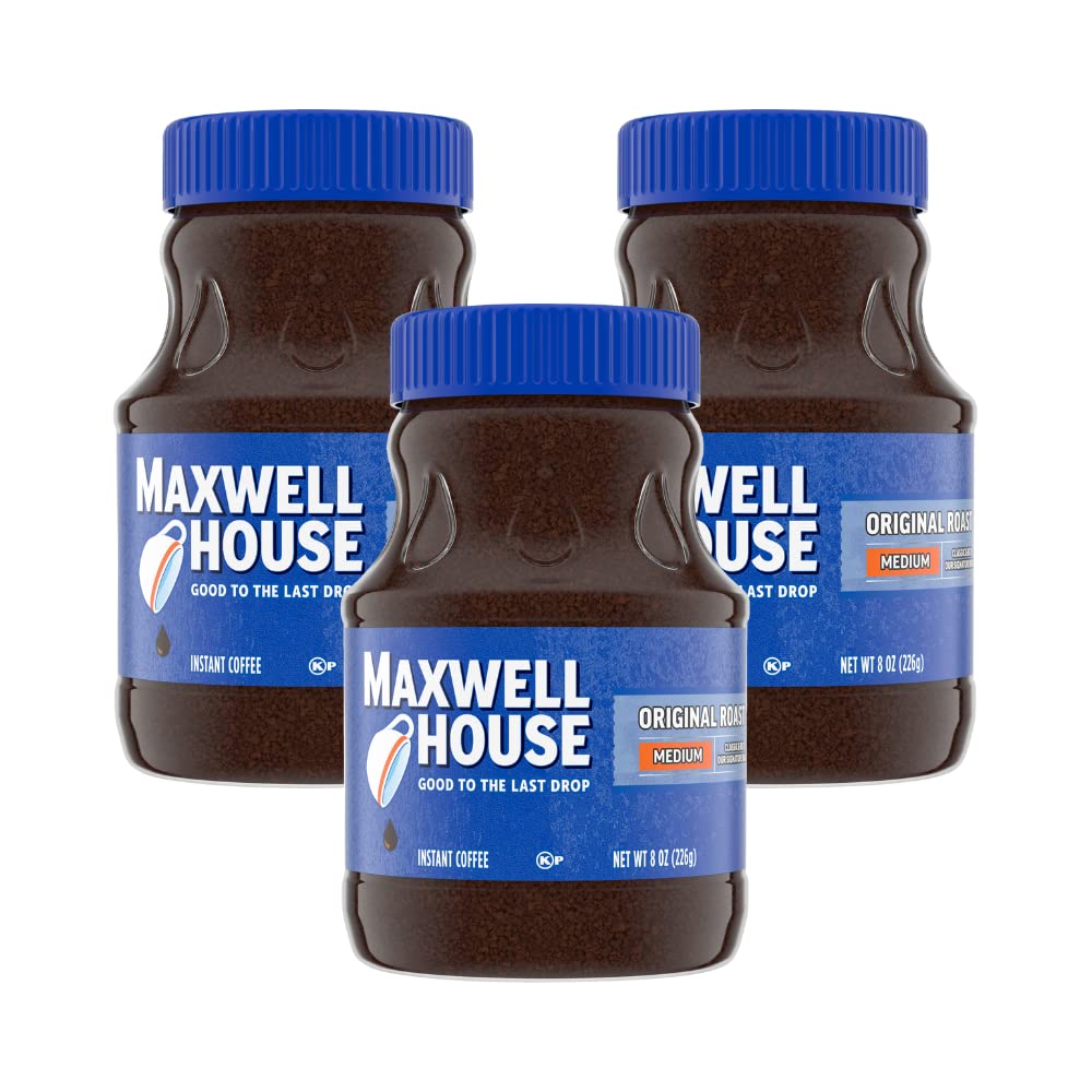 Medium Roast Instant Coffee 8 Ounce Jar Pack of 3 U824