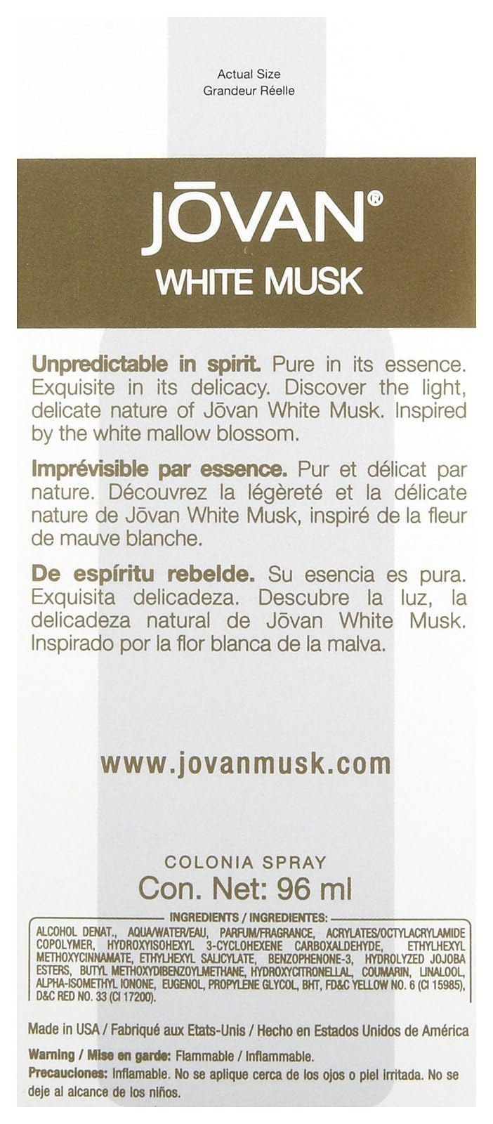 White Musk Cologne Spray 3.25 Oz I3178