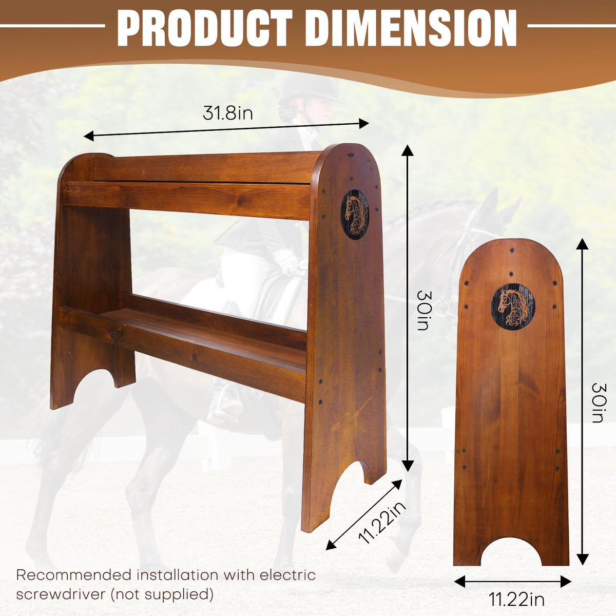 Solid Wood Saddle Rack H140075
