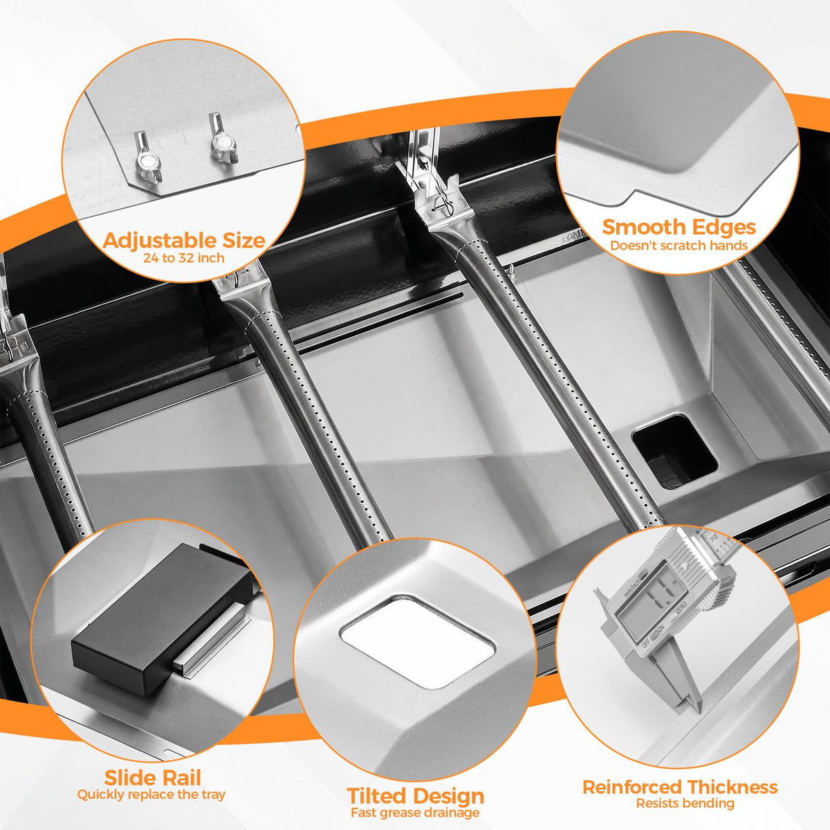 Adjustable Universal Grease Tray with Catch Pan A66508