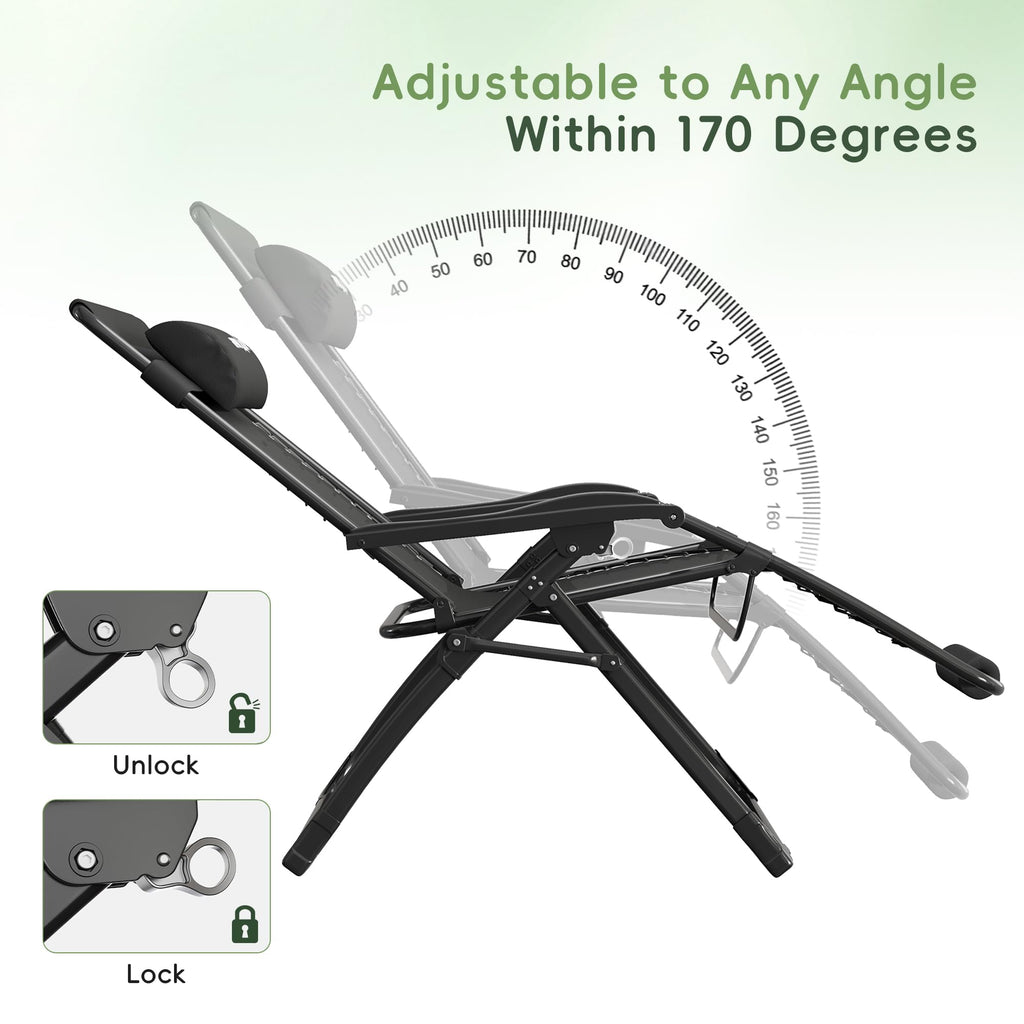 Oversized Folding Reclining Patio Lounge Chair O618376