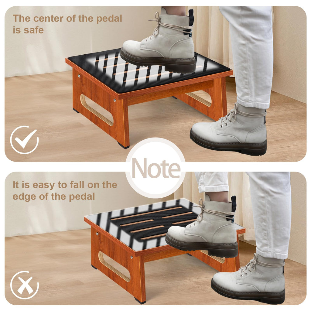 Brown Bed Step Stool with Handles B2535