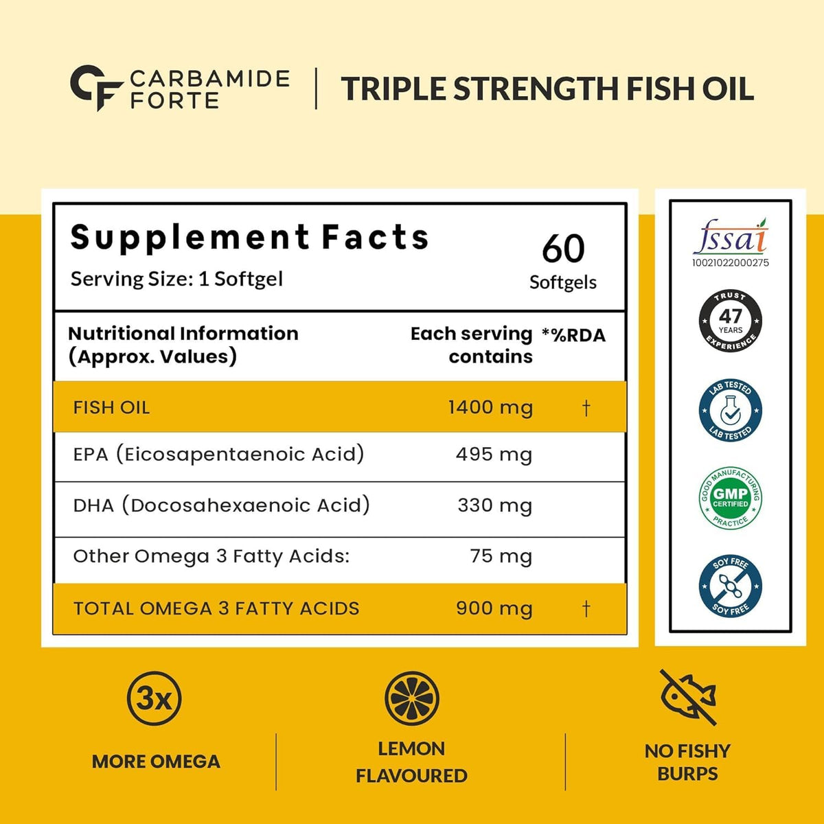 Fish Oil 1400mg Omega 3 900mg 60 Softgel Capsules V928