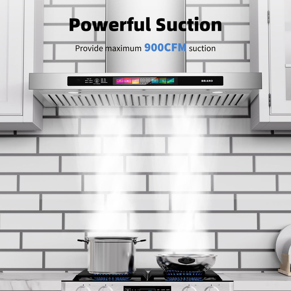 Wall Mount Range Hood 30 Inch 900 CFM V2524