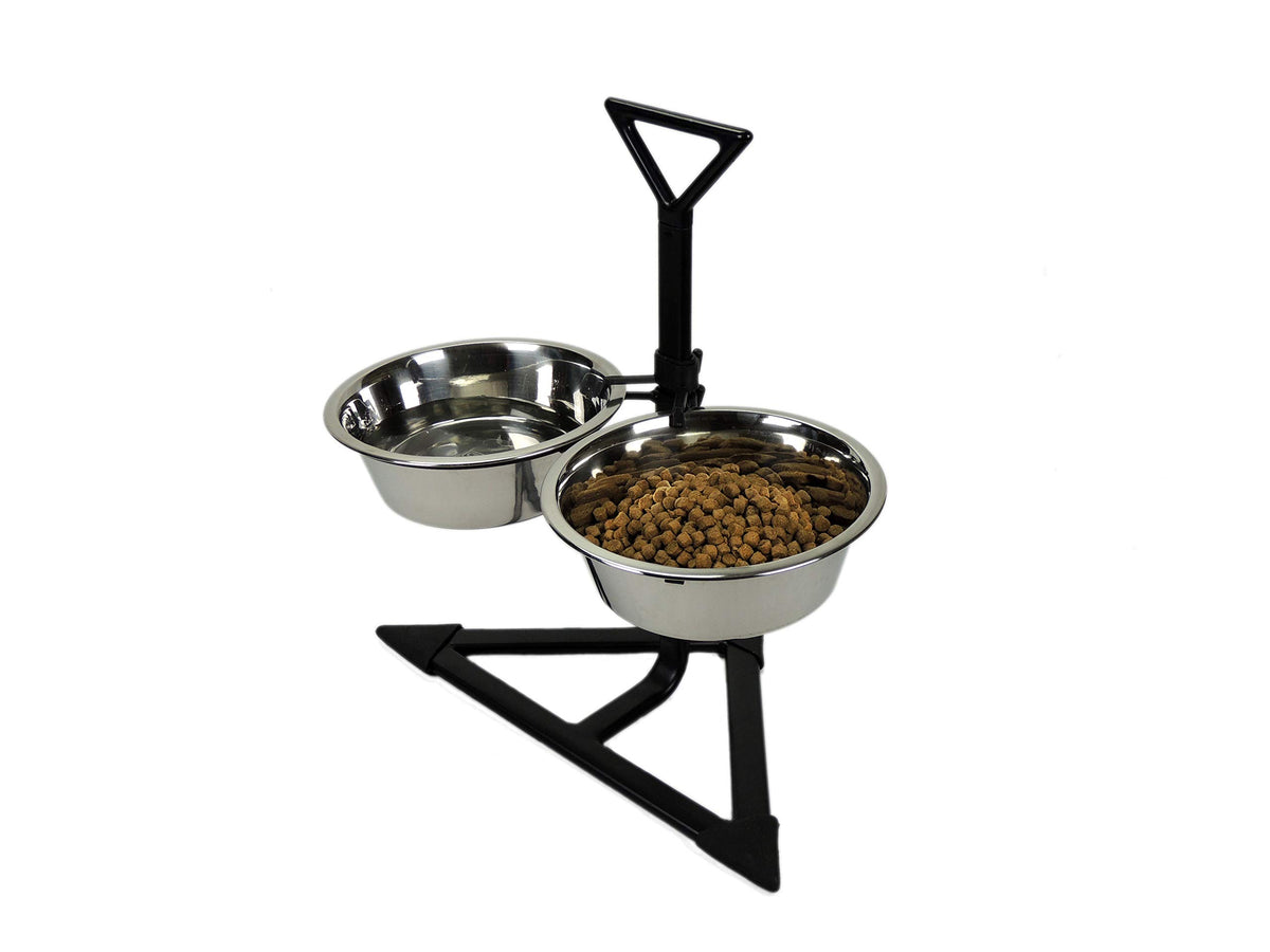 Double Feeder Corner High Stand with 2 x 1700 ml Stainless Steel Dishes S322819