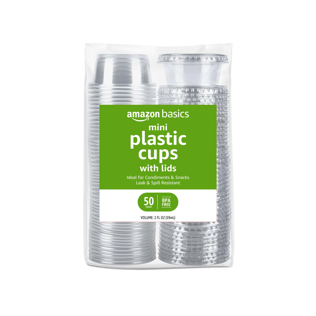 2oz 50 Count BPA Free Disposable Plastic To-Go Cups and Lids K573