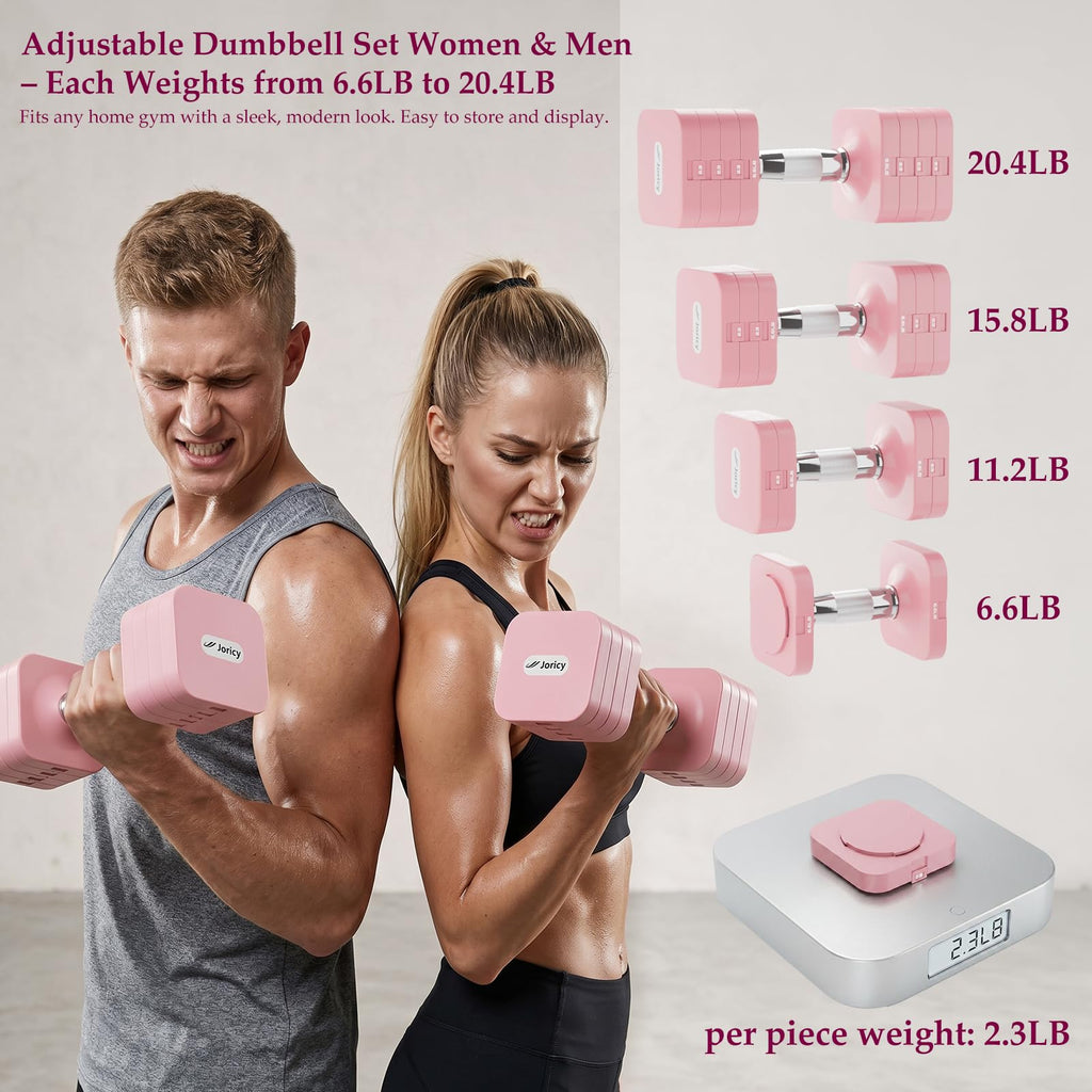 Adjustable Dumbbell Set 10LBS 20LBS 25LBS Set of 2 V505633