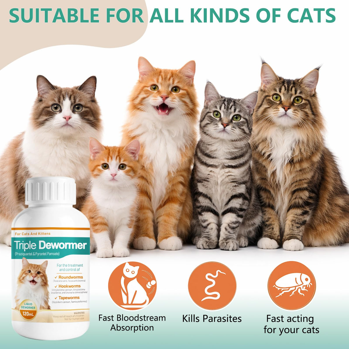 Liquid Cat Dewormer 120 mL B928