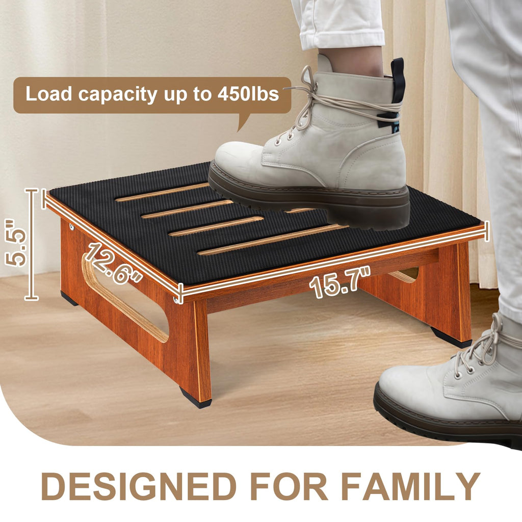 Brown Bed Step Stool with Handles B2535
