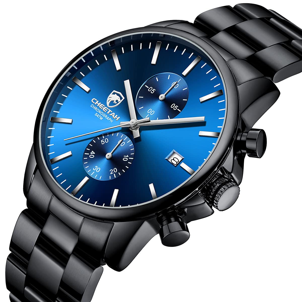 Mens Stainless Steel Waterproof Chronograph Quartz Watch Q97551