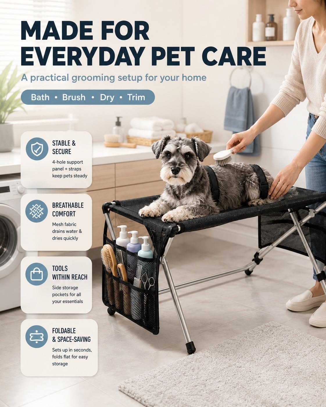 Foldable Pet Bathing Stand Hammock L315