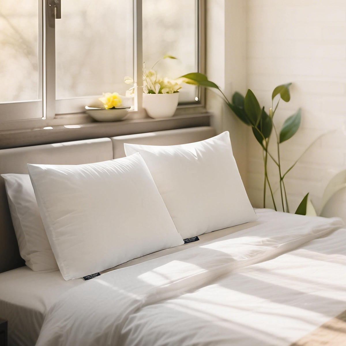 100% Organic Cotton Cover King Size Bed Pillows Set of 2 K5298