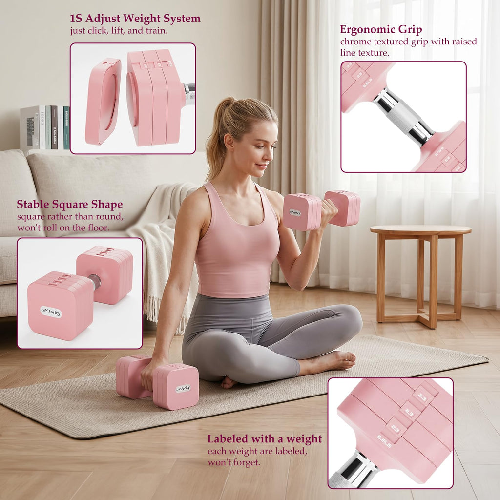 Adjustable Dumbbell Set 10LBS 20LBS 25LBS Set of 2 V505633