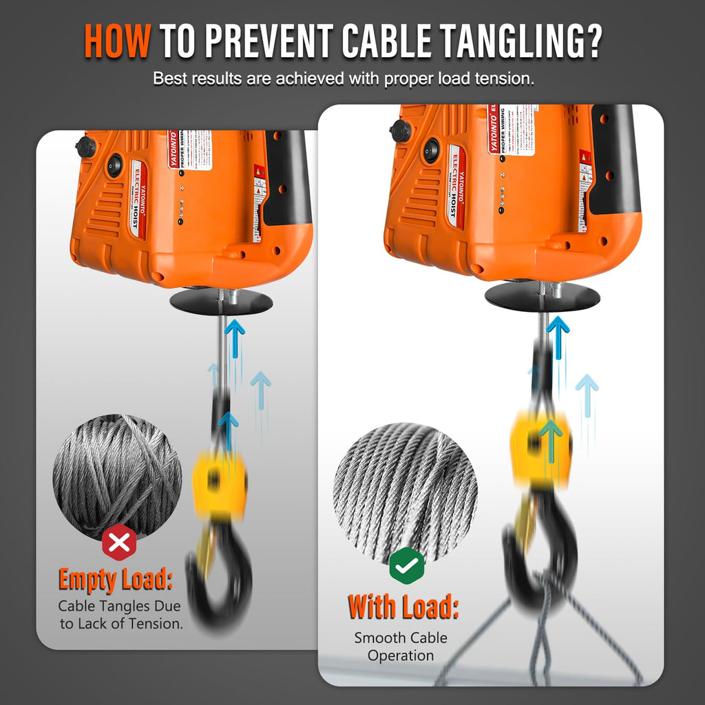 3-in-1 Electric Hoist Winch 1540 lbs 120V with Remote S5185