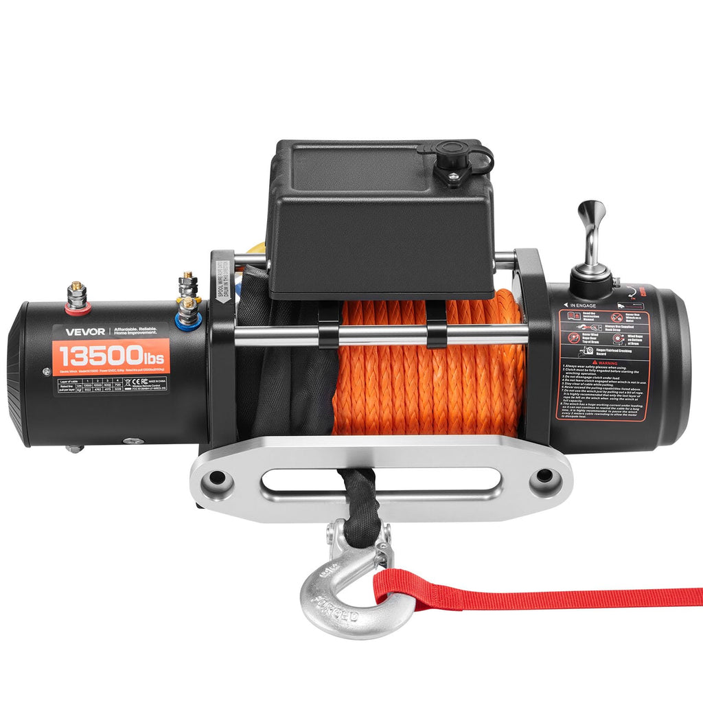 13,500 lb 12V DC Electric Truck Winch with Synthetic Rope N48770