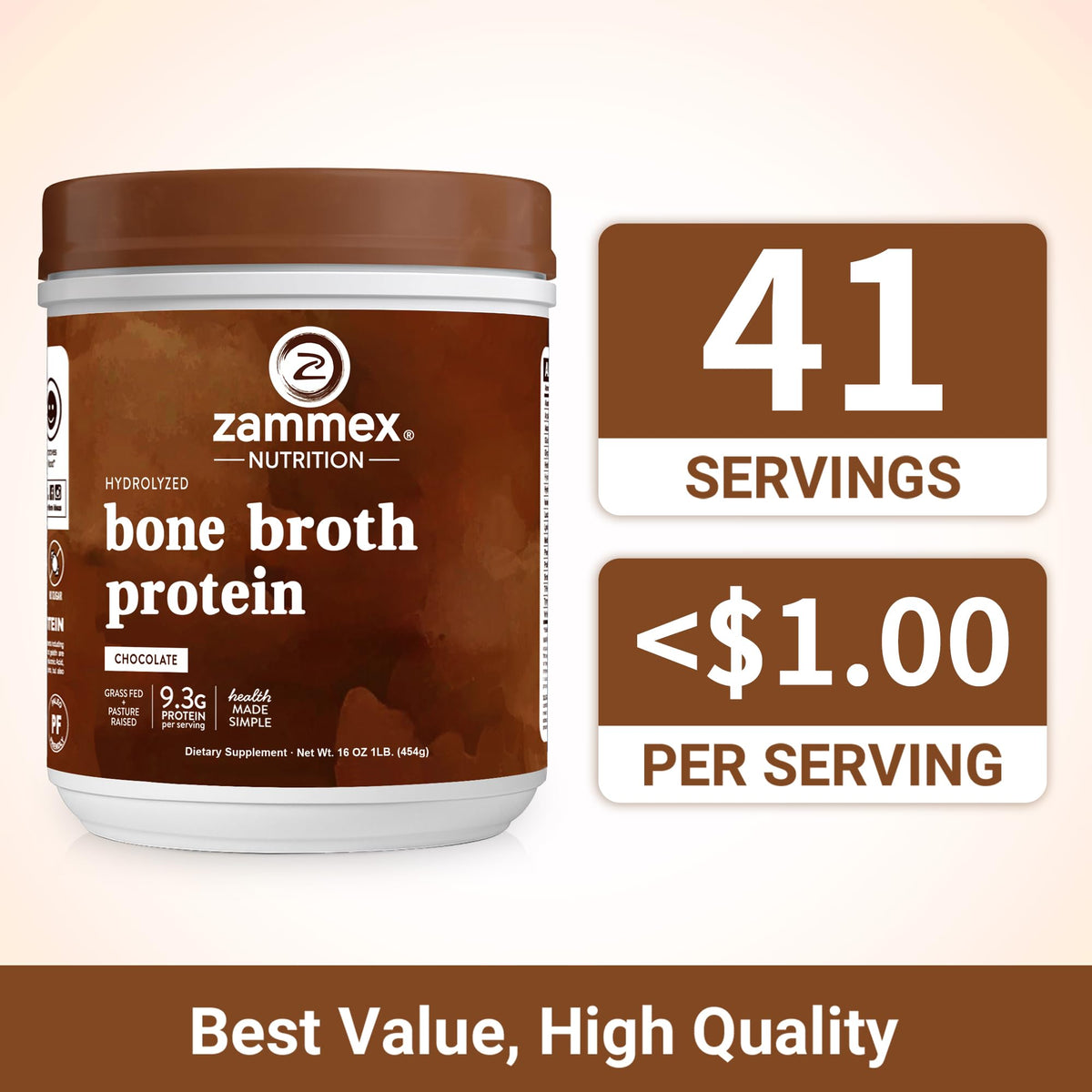 Bone Broth Protein Powder Hot Chocolate Cocoa J4578