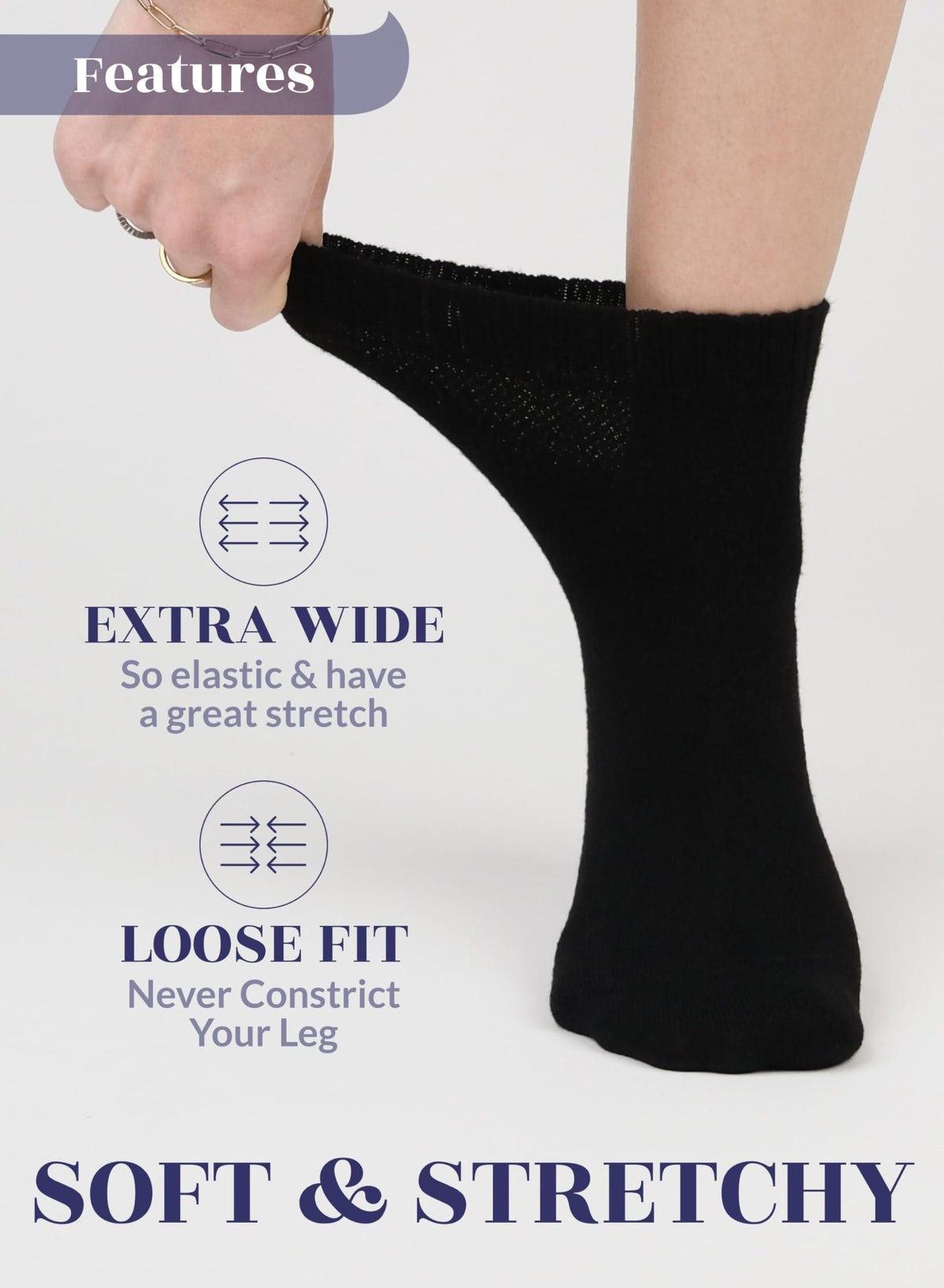 Loose Fit Bamboo Ankle Socks U5572