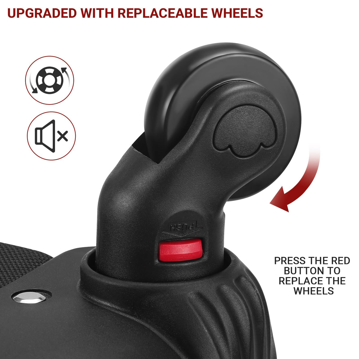Rolling Backpack with 4 Extra Wheels, Water-Resistant Underseat Travel Luggage P38119