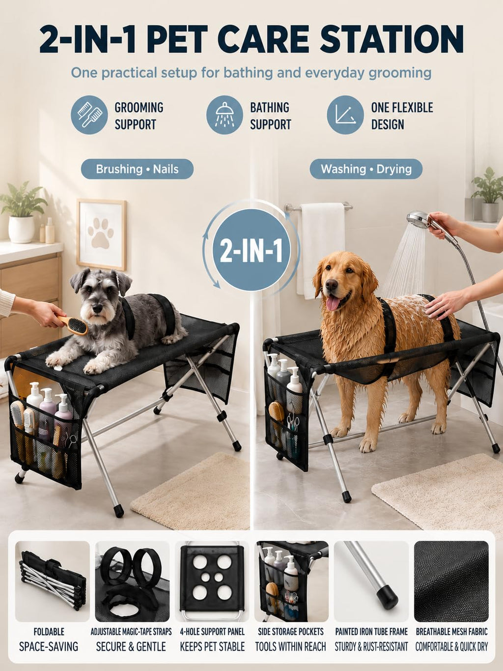 Foldable Pet Bathing Stand Hammock L315