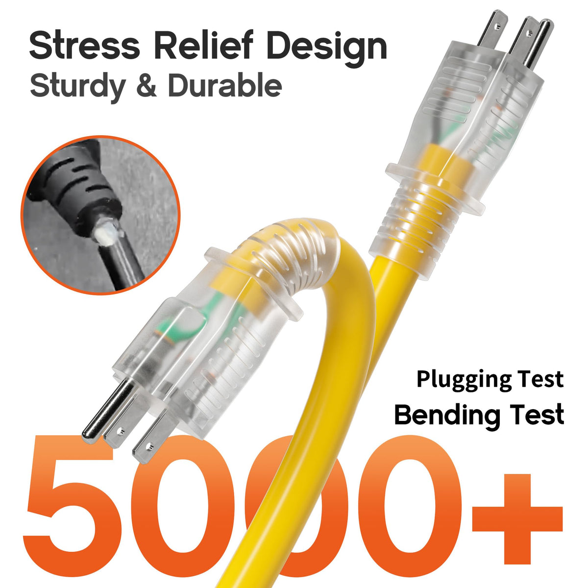 100FT 10 Gauge Extension Cord with Multiple Outlets Yellow I516288