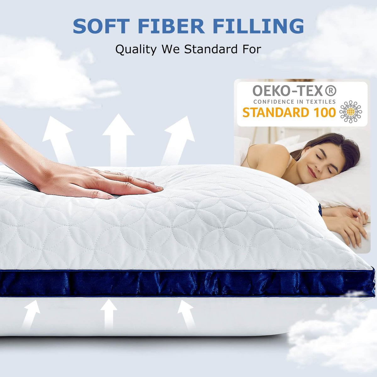 King Size Cooling Bed Pillows Set of 2 Down Alternative C946766