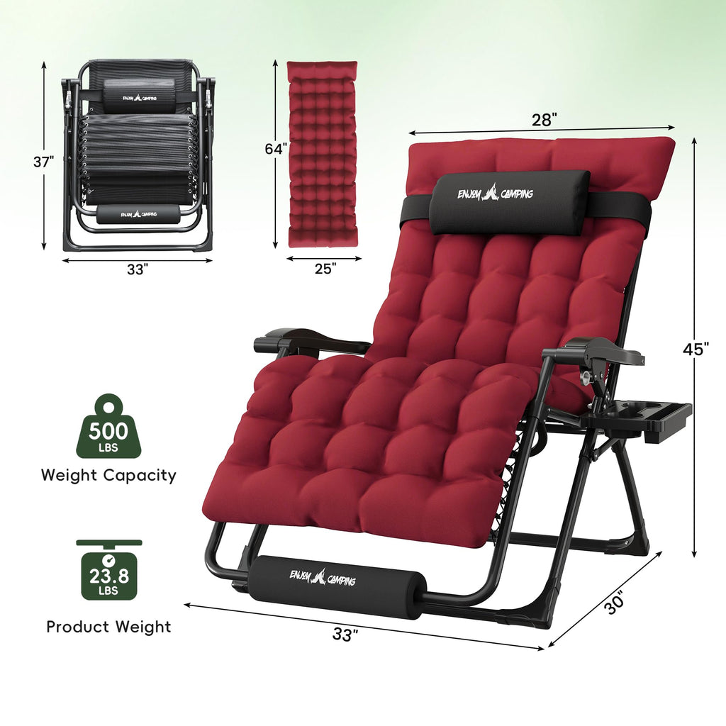 Oversized Folding Reclining Patio Lounge Chair O618376
